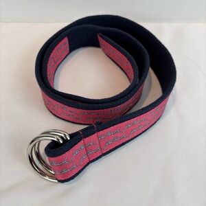 Vineyard Vines John Hancock Pink Cotton Belt Men's M Adjustable D-Ring Preppy